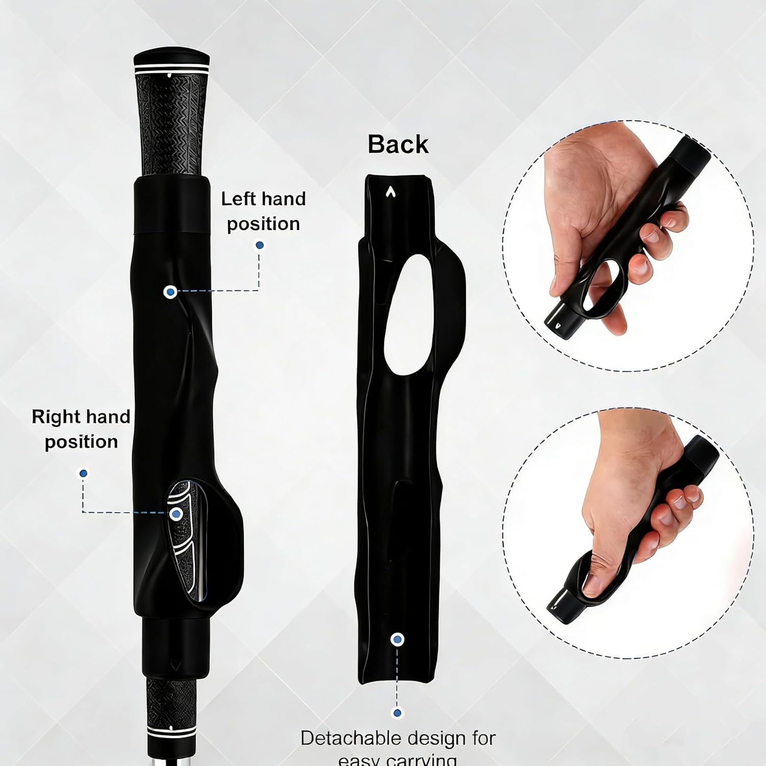 Golf Grip Trainer, Right Hand Golf Accessories, Grip Training, Indoor/Outdoor Golf Training Aid, Enhances Swing Power & Precision, Trains Grip Skills, Suitable for Beginners & Experienced Golfers