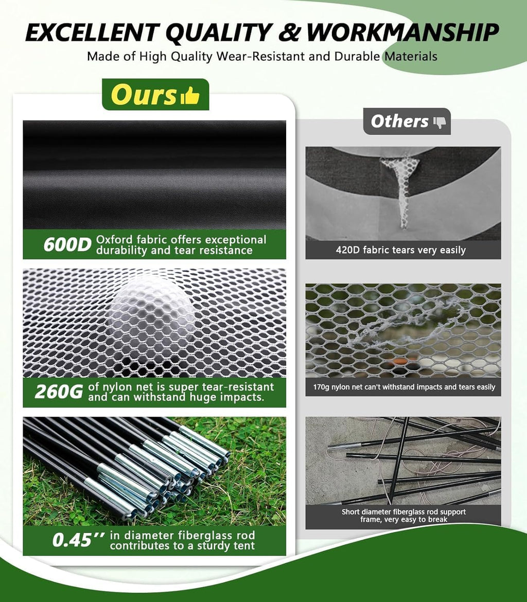 Golf Net,10x7ft Golf Practice Net with Heavy Base Dual-Turf GO LF Mat, All-in-One Mult-Target GO LF Hitting Nets, Chipping Training Nets for Backyard Driving, Christmas Ideal Gifts for Men/Dad/Boy